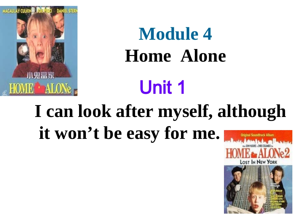 外研（新标准）版+九年级上++Module+4+Home+alone++Unit+1+I+can+look+after+myself,+although+it+won’t+be+easy+for+m_第1页