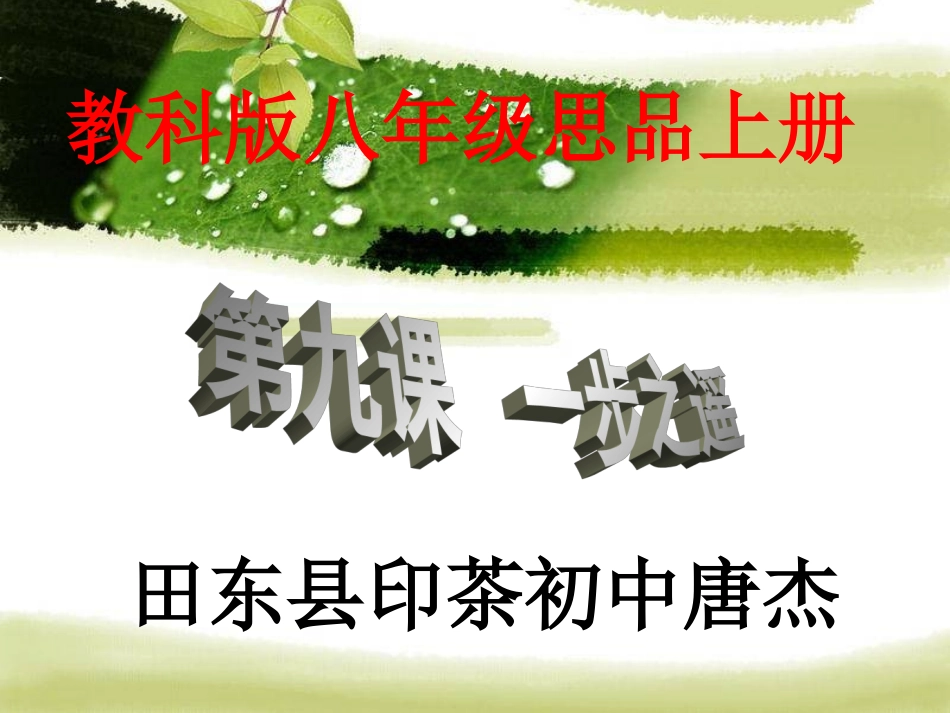 教科版八年级思品上册第九课《一步之遥》课件_第2页