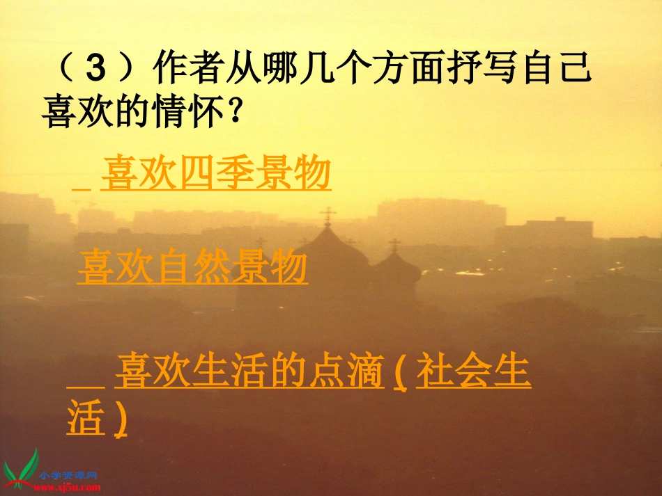 北师大版五年级语文上册《我喜欢》PPT课件_第3页