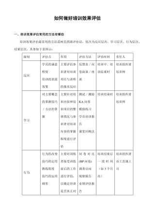 如何做好培训效果评价