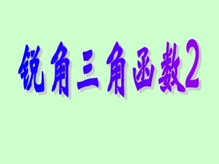 锐角三角函数(2)
