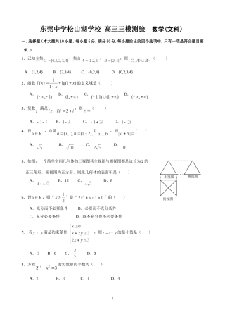 东莞中学松山湖学校高三文数三模试题pp