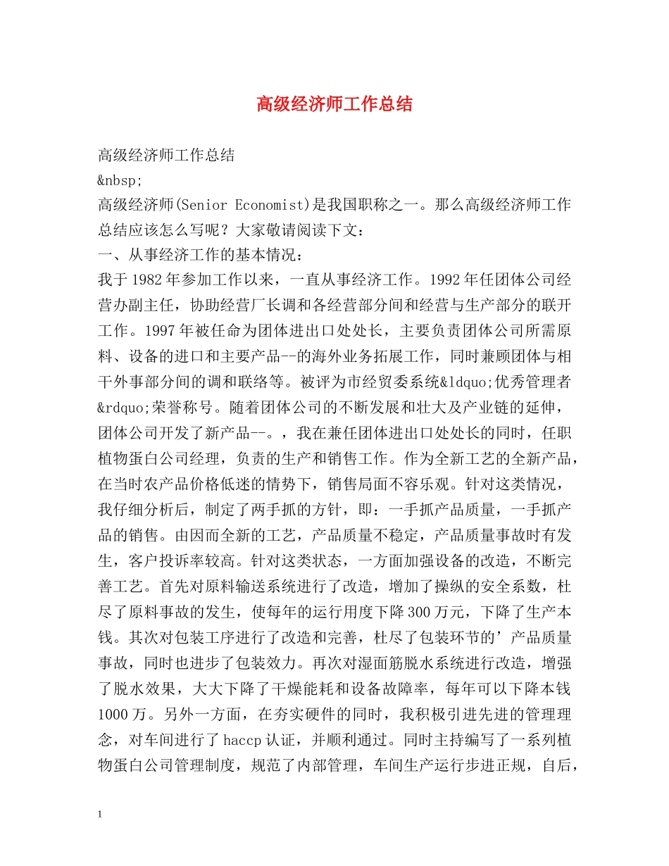 高级经济师工作总结 _第1页