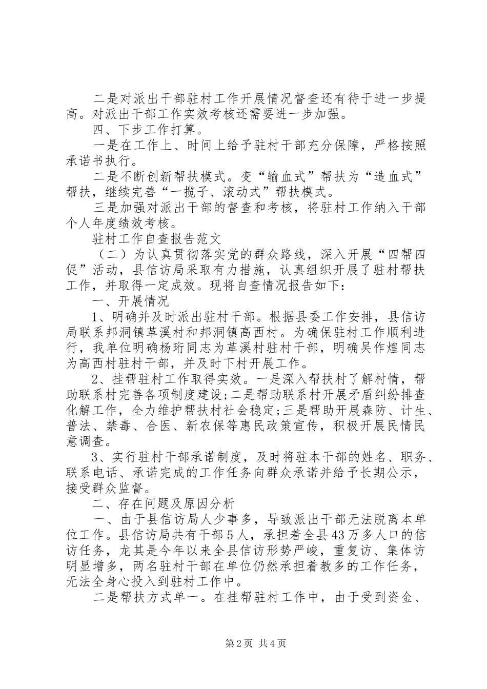 驻村工作自查报告_第2页