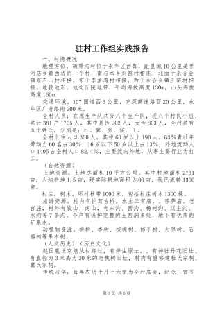 驻村工作组实践报告