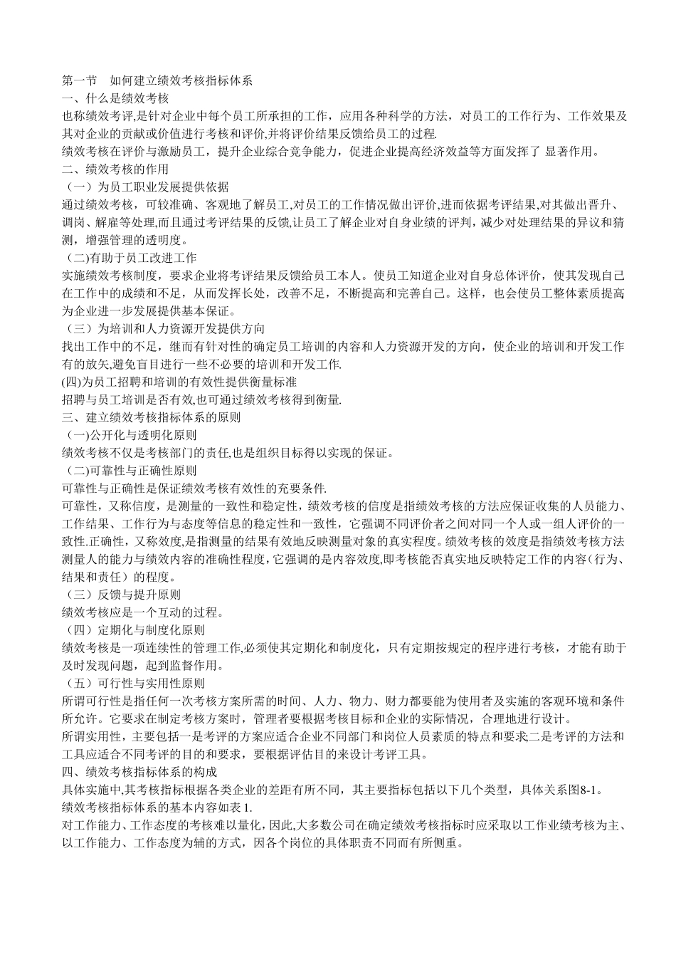 绩效考核指标体系_第1页