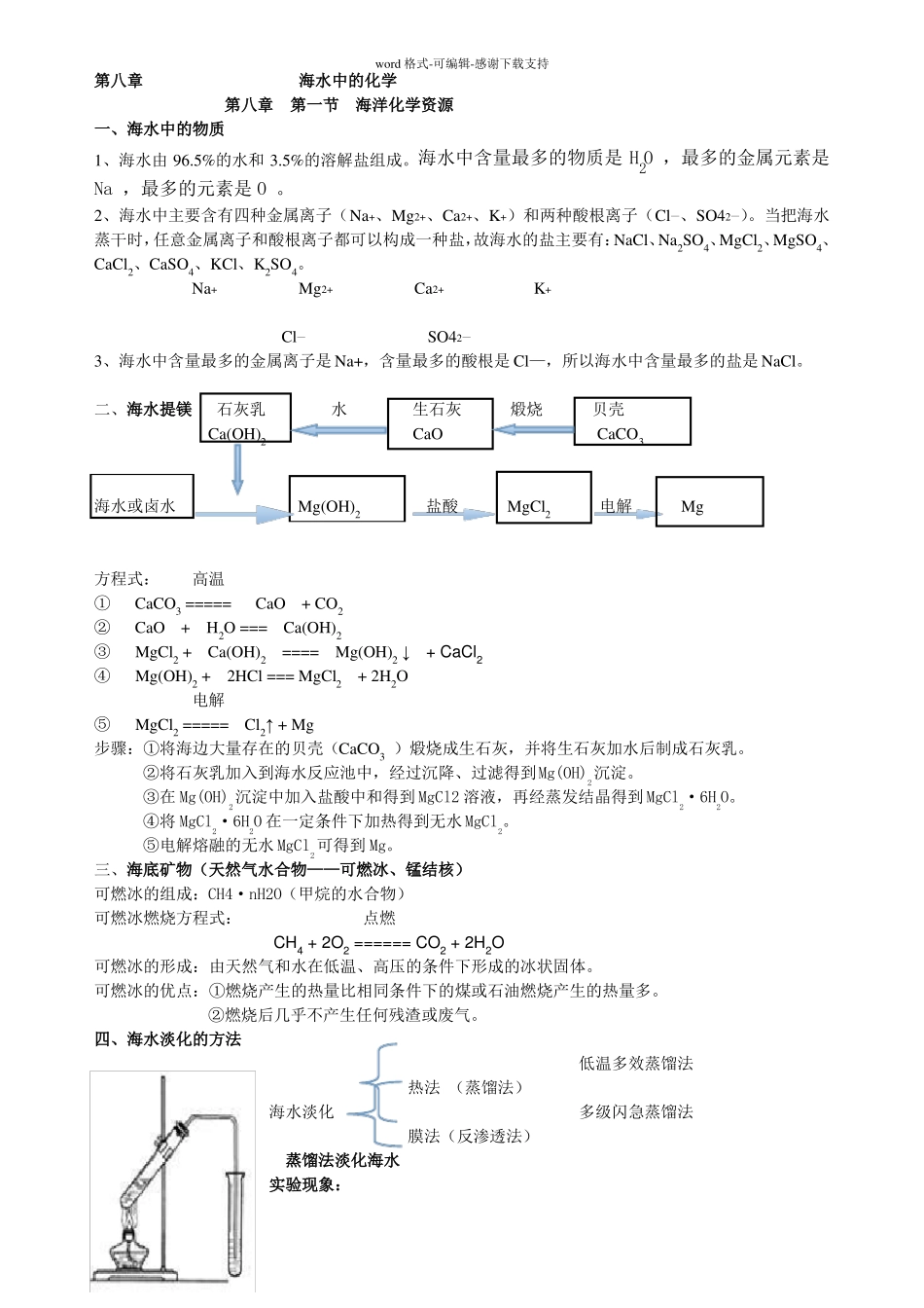 九年级化学--海水中的化学_第1页