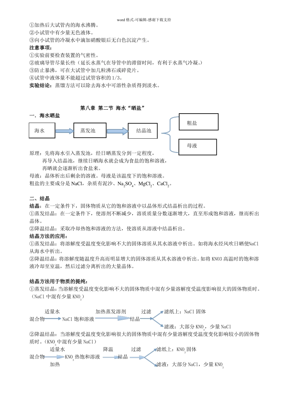 九年级化学--海水中的化学_第2页