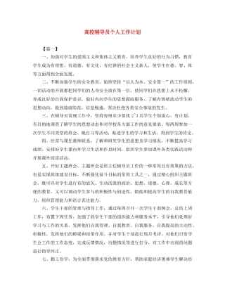 高校辅导员个人工作计划 