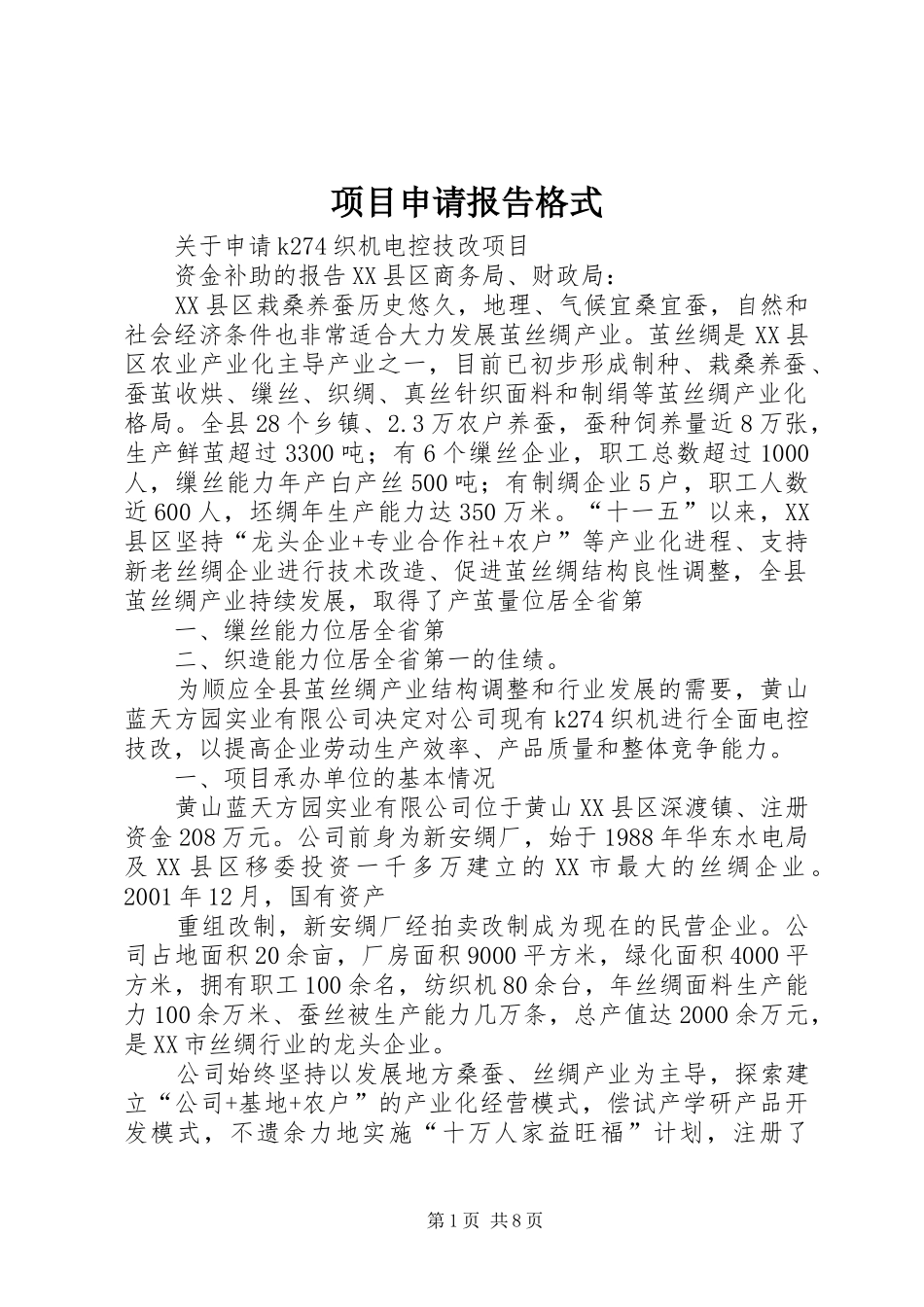 项目申请报告格式_第1页