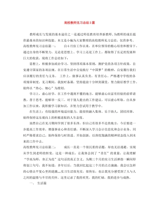 高校教师见习总结3篇 