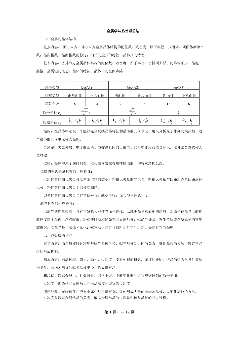 金属学与热处理——材料科学基础资料资料文档_第1页