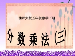 （北师大版）五年级数学下册课件分数乘法（三）1