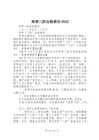 雨季三防自检报告0525