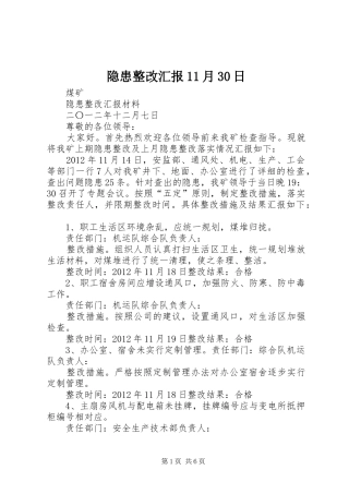 隐患整改汇报11月30日