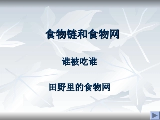 五年级科学上册第一单元食物链和食物网