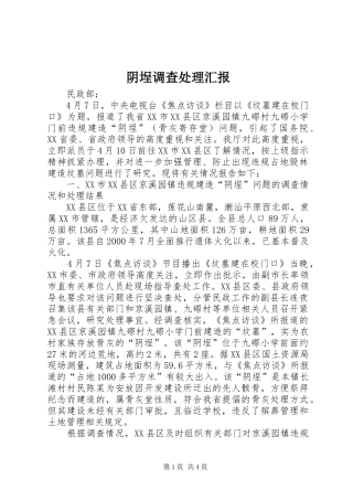 阴埕调查处理汇报