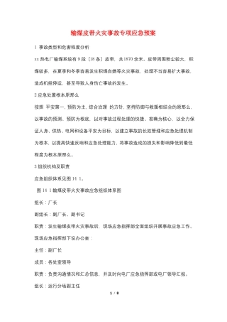 输煤皮带火灾事故专项应急预案