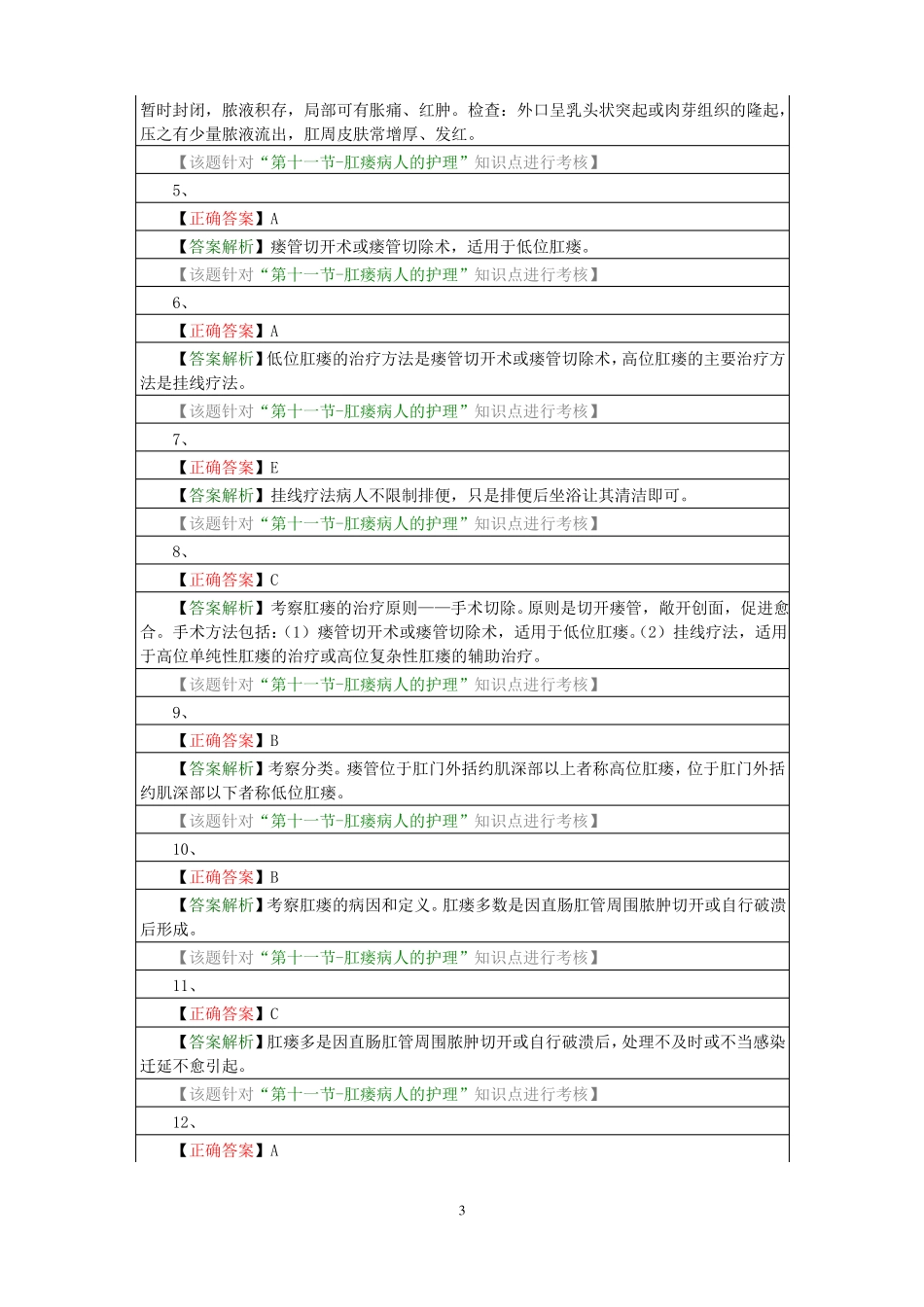 肛瘘病人的护理试题_第3页