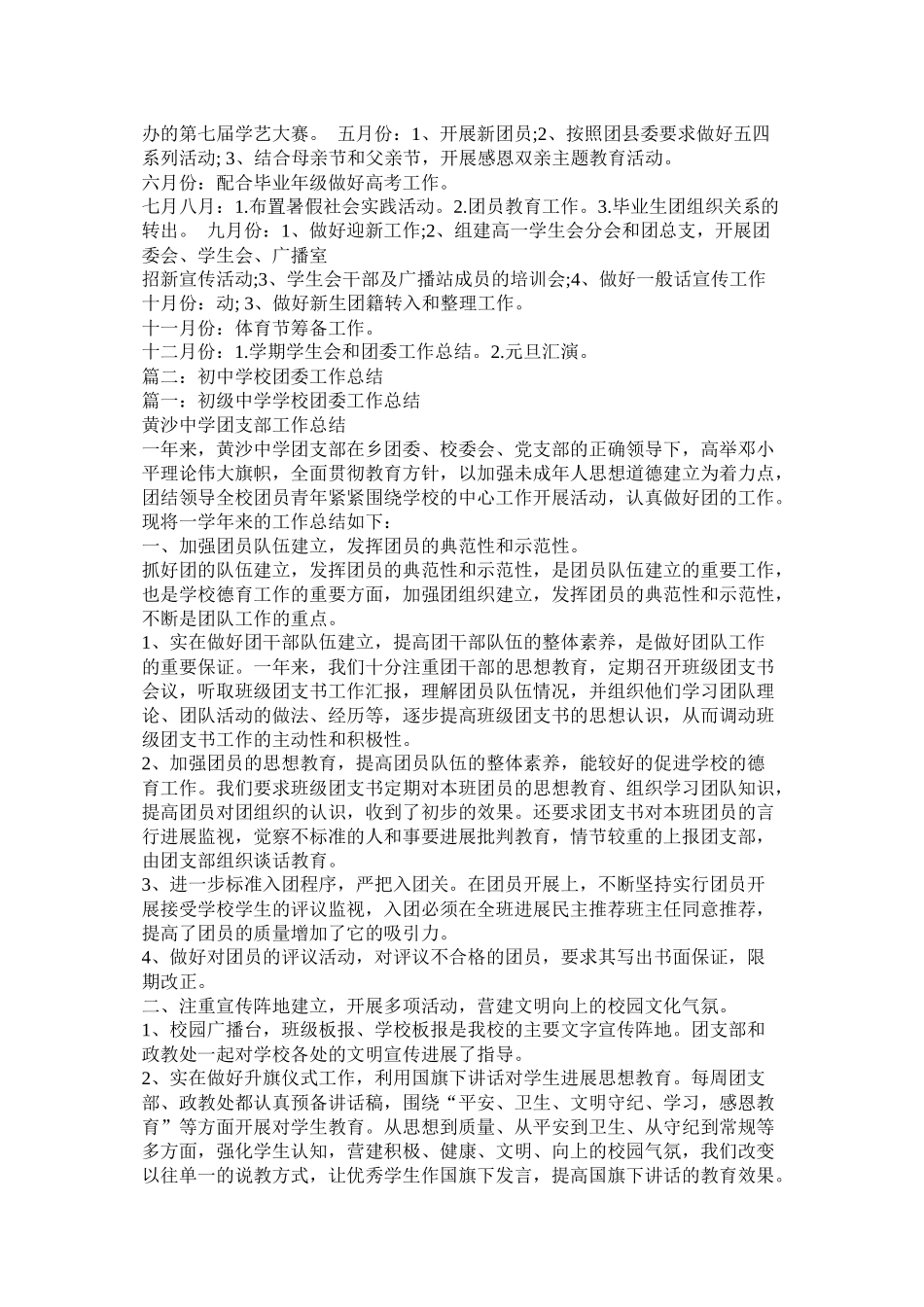 初中团支部工作总结_第2页