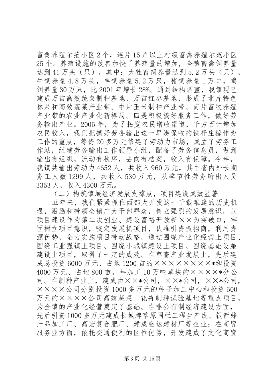 镇第十三次代表大会上的报告_第3页