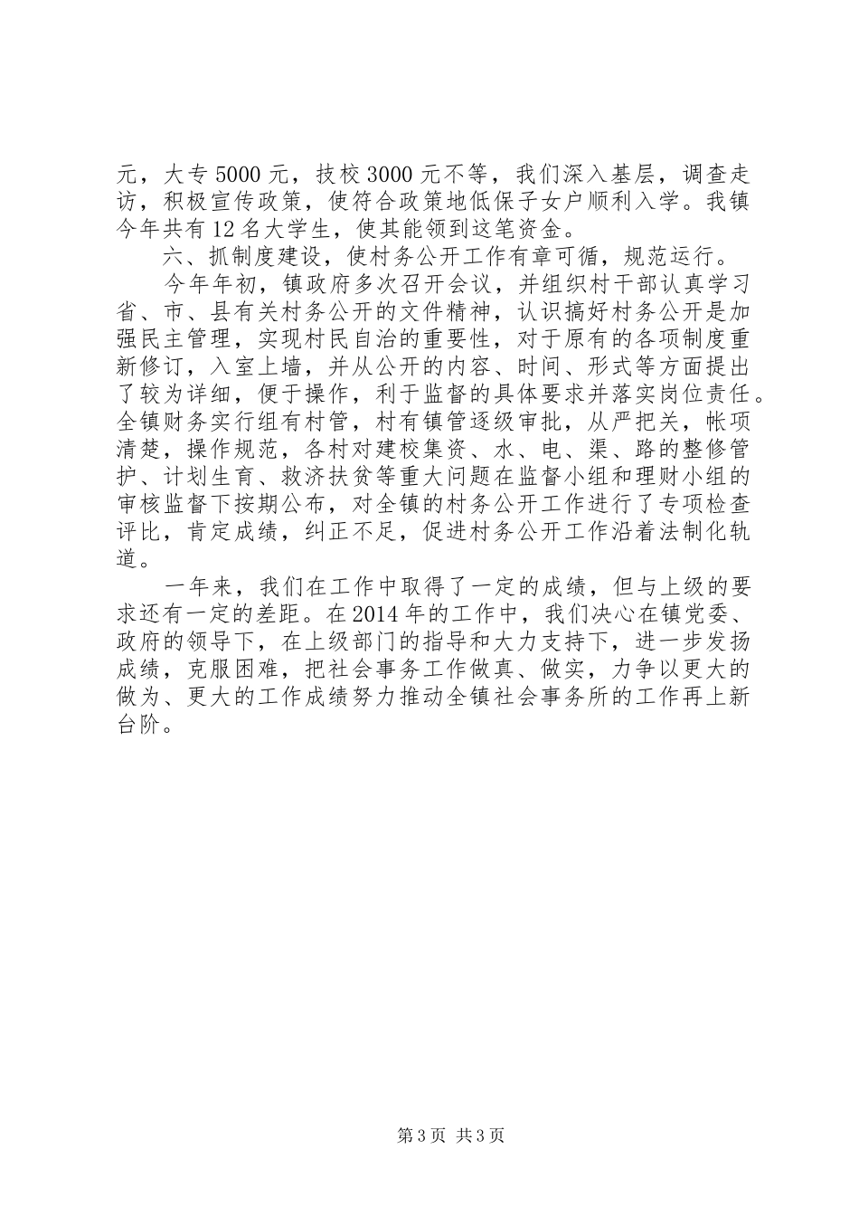镇社会事务工作报告_第3页