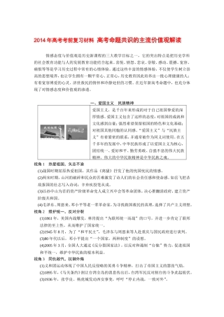 高考命题共识的主流价值观解读