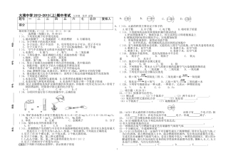 2012-2013九年级化（上）期中试卷