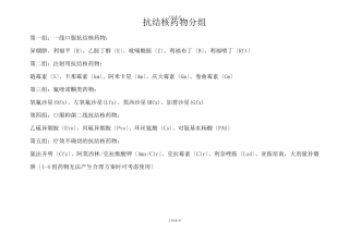 抗结核药物分组