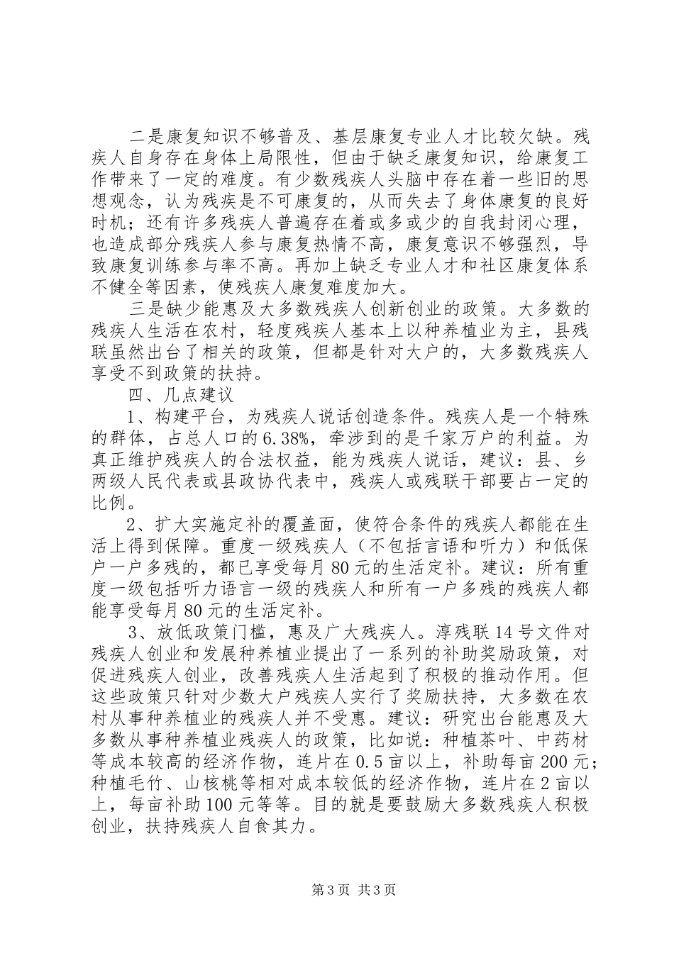 镇残联年终工作汇报_第3页