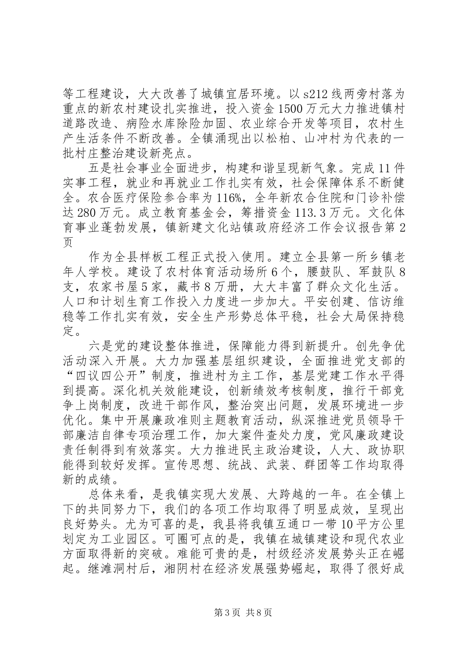 镇政府经济工作会议报告_第3页