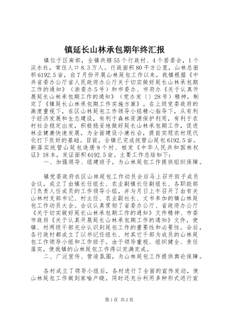 镇延长山林承包期年终汇报
