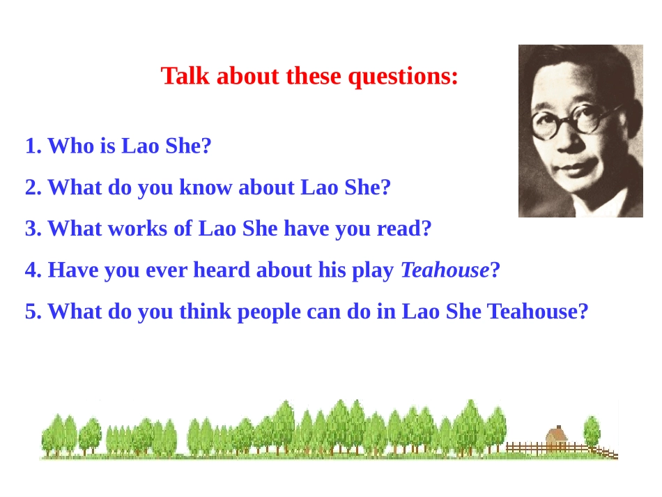 2013版外研版八年级英语上册配套课件：Module5LaoSheTeahouseUnit1_第3页