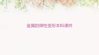 金属的弹性变形本科课件