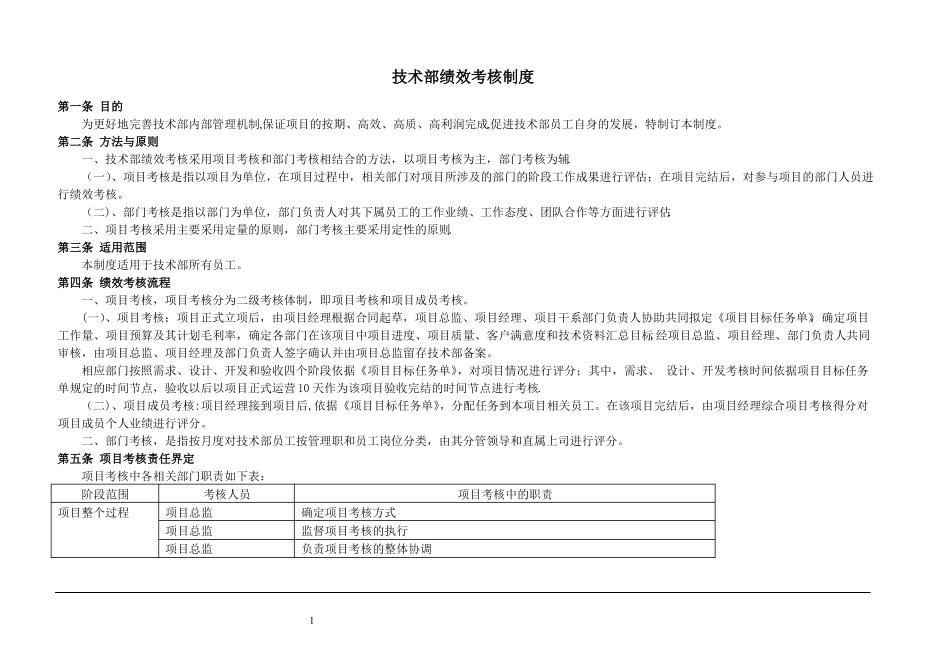技术部绩效考核制度_第1页
