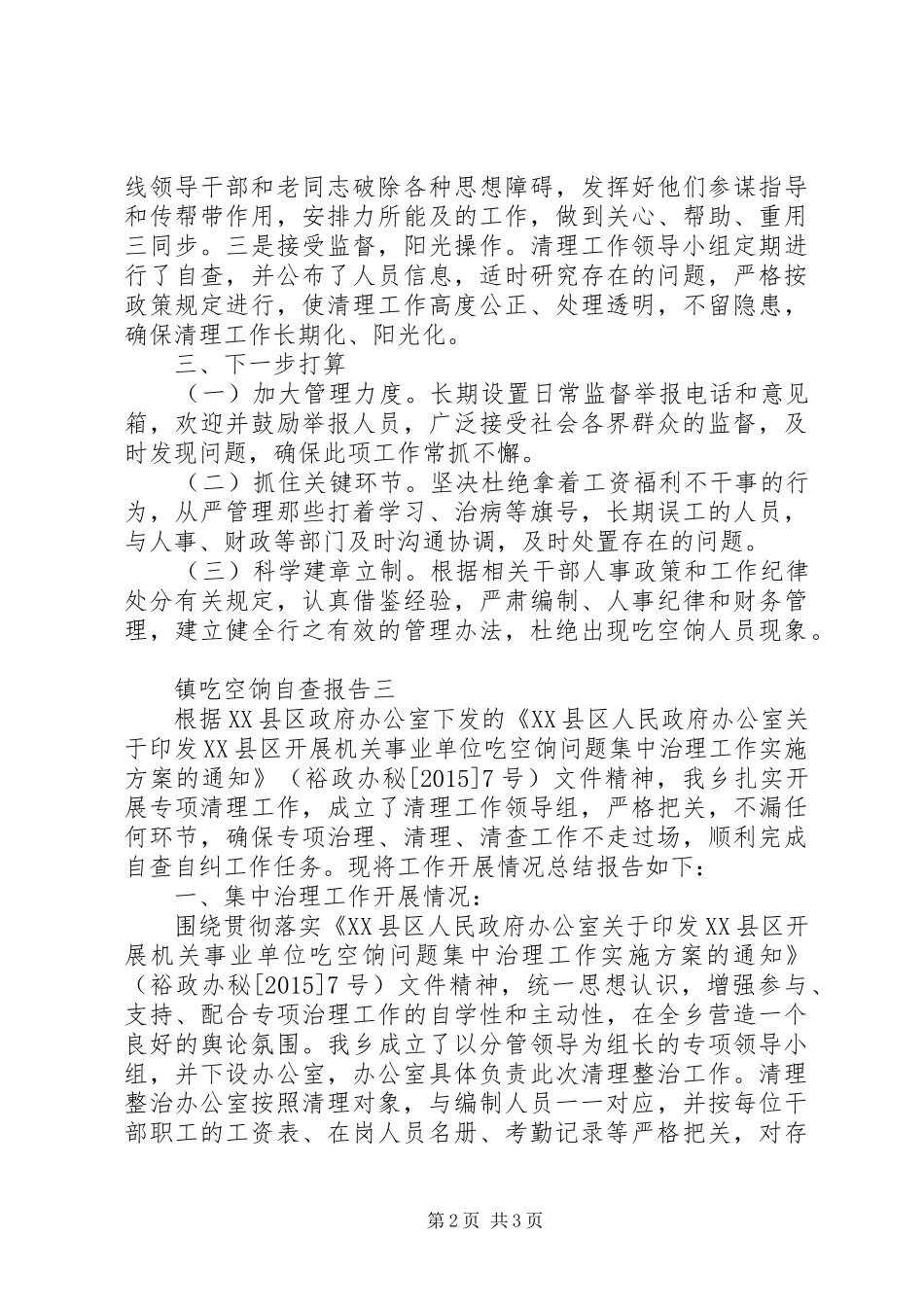 镇吃空饷自查报告_第2页