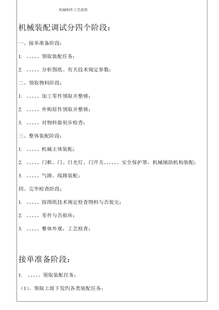 机械制作工艺流程