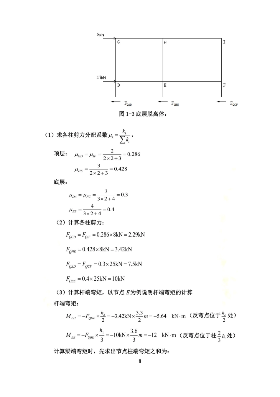 反弯点法及D值法设计题_第3页