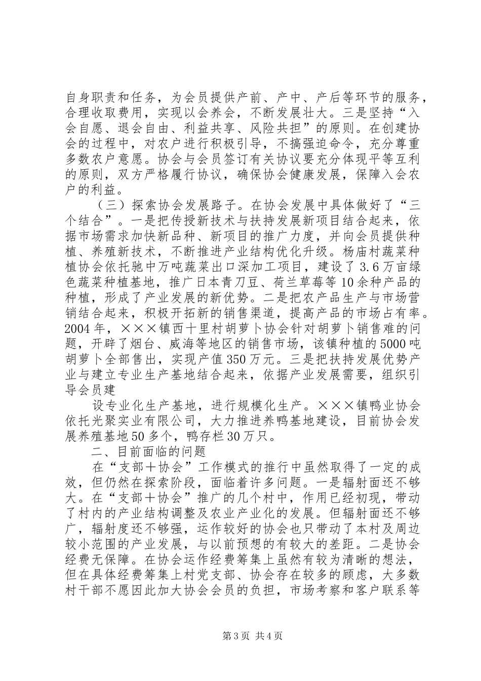 镇“支部＋协会”工作模式情况汇报_第3页
