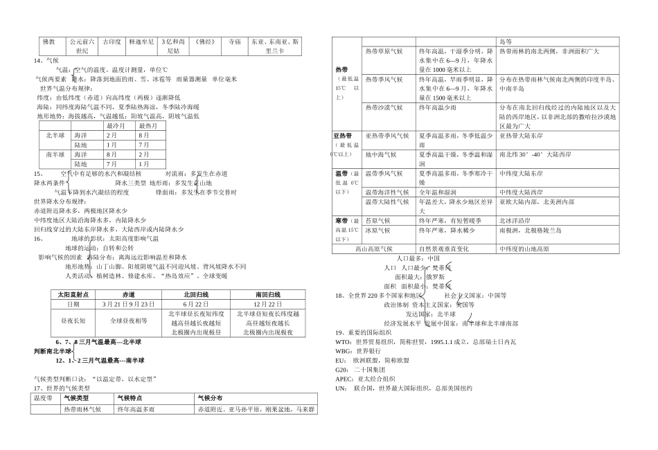 七(上)地理复习提纲_第2页