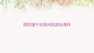 用双缝干涉测光的波长课件