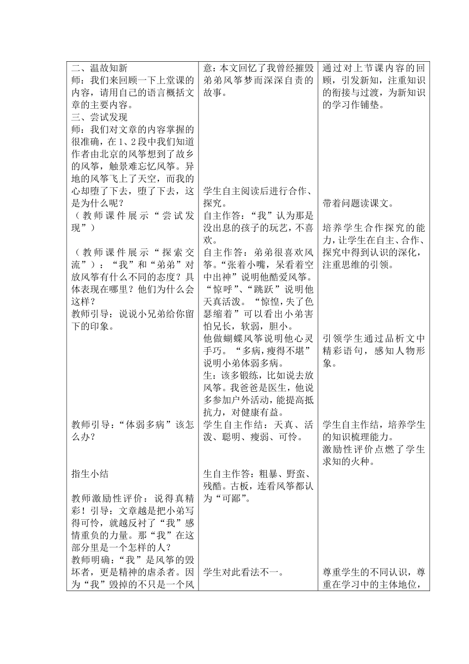 《风筝》教学设计_第2页