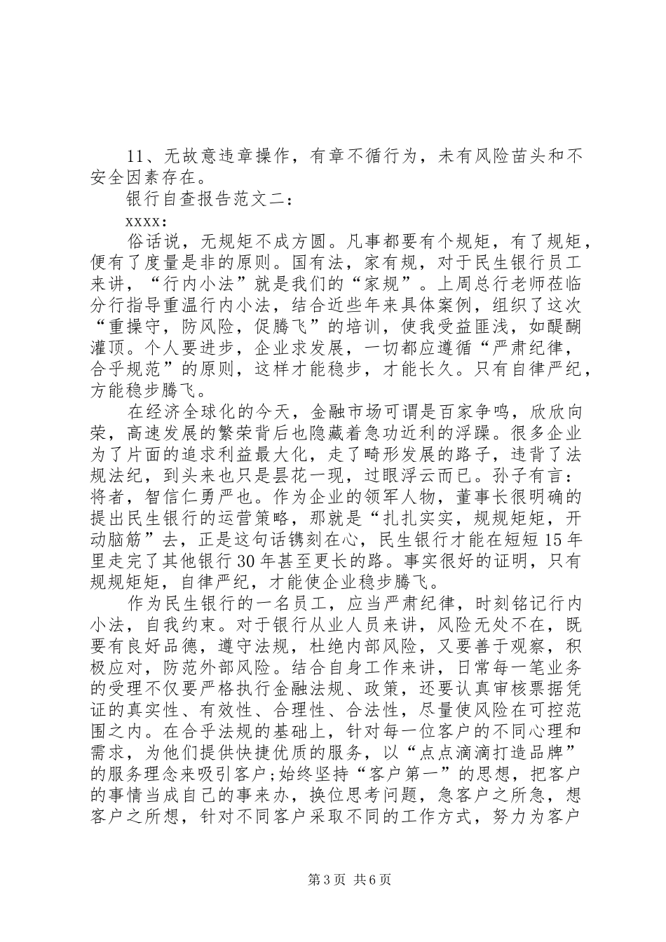 银行的年度自查报告范文_第3页