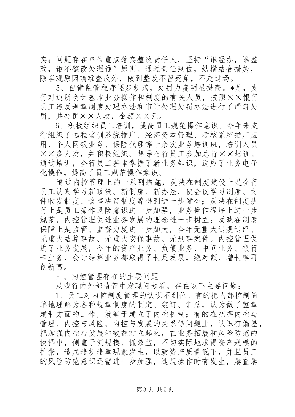 银行支行内控管理情况报告_第3页
