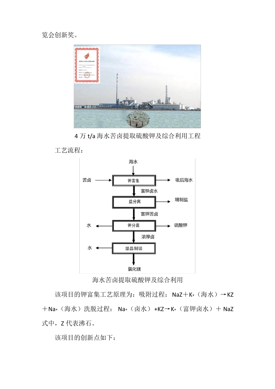科技成果——沸石离子筛法海水提钾高效节能技术_第3页