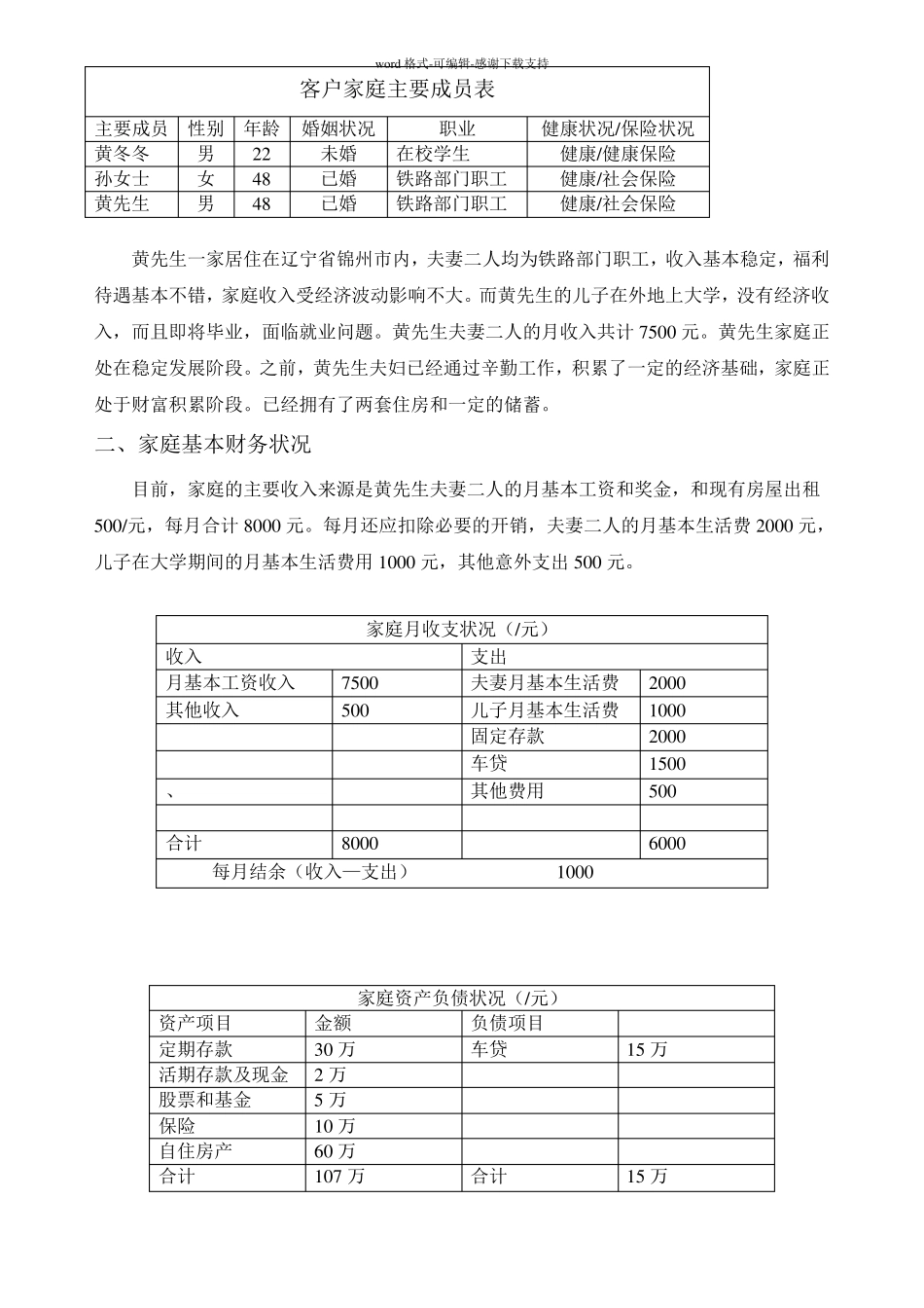 家庭理财规划书_第3页