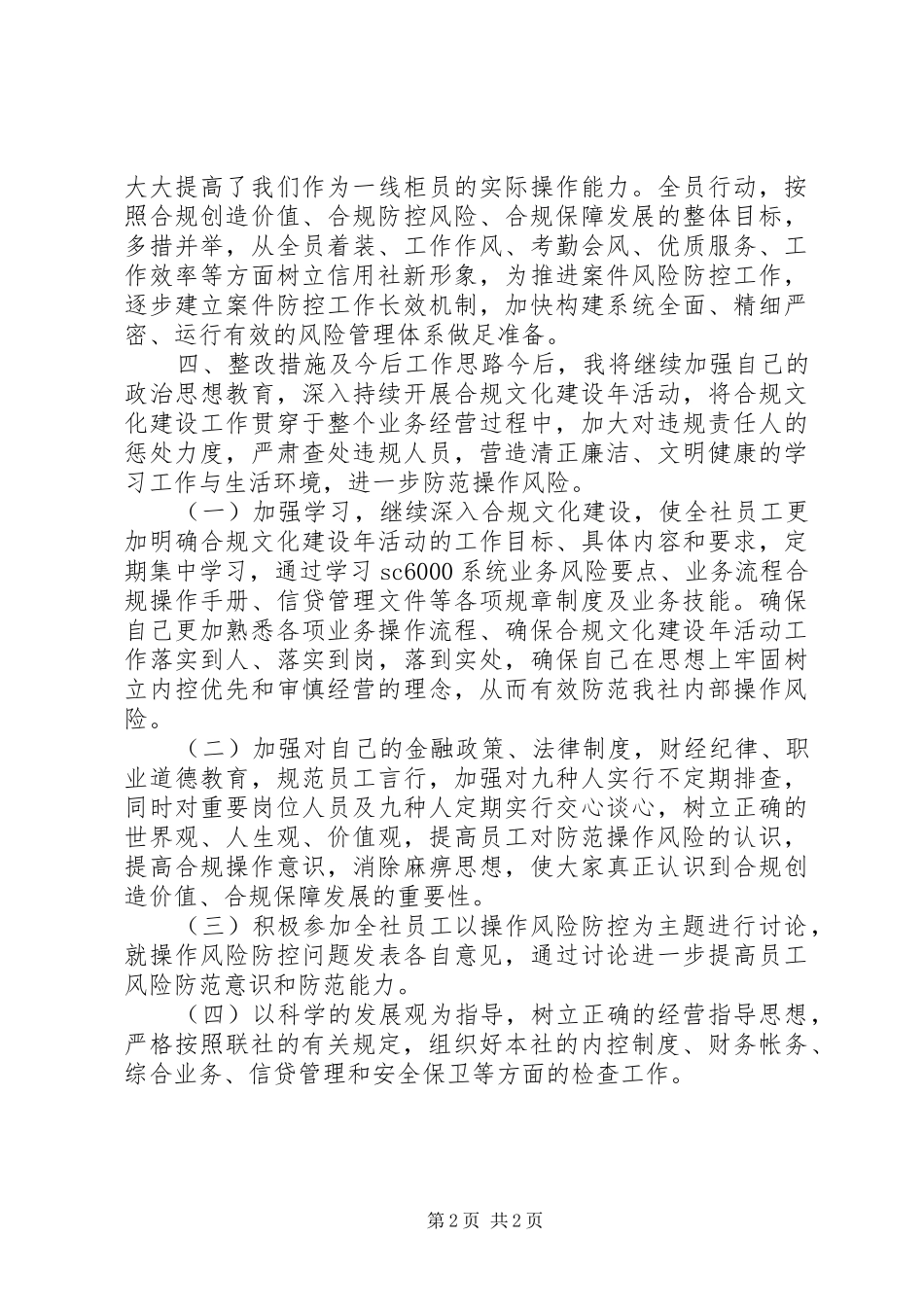 银行合规风险自查报告_第2页