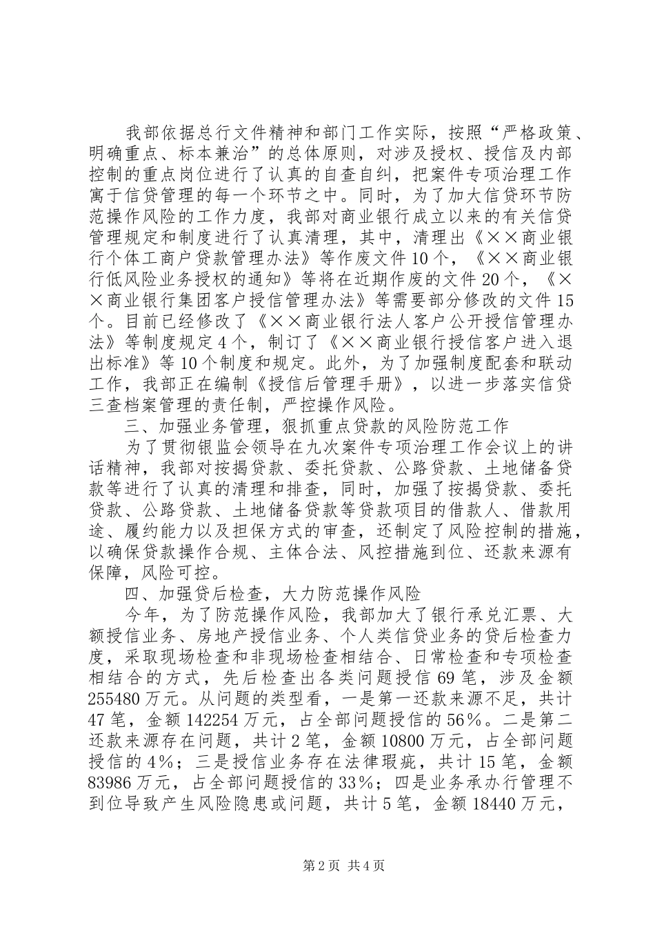 银行信贷治理工作汇报_第2页