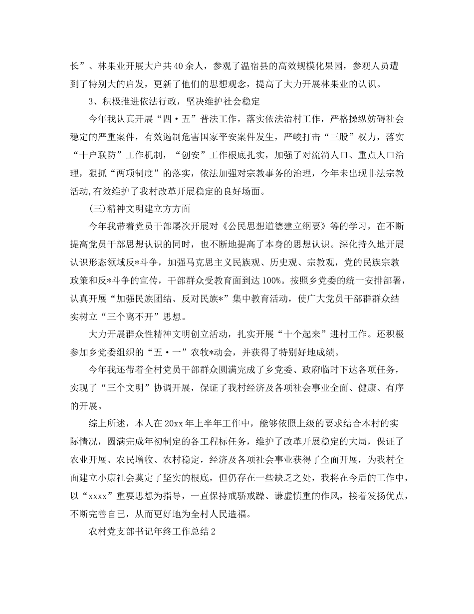 农村党支部书记年终工作参考总结（通用）_第3页