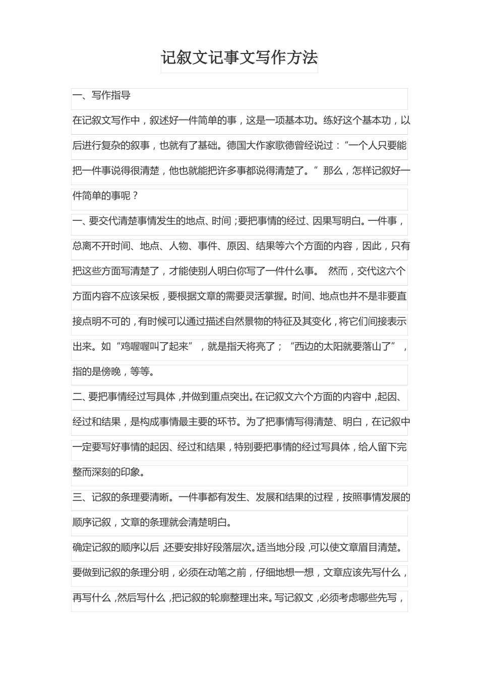 记叙文记事文写作方法_第1页